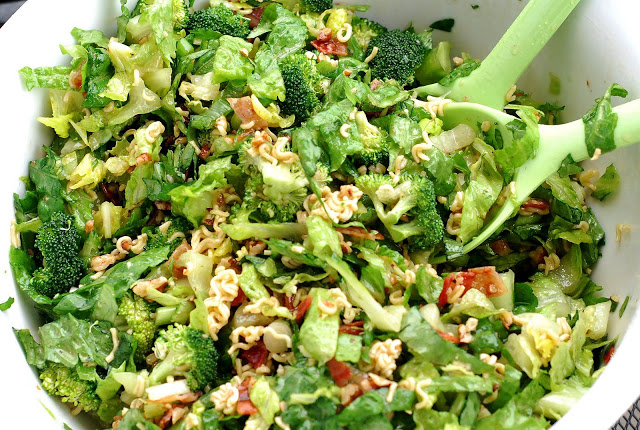 This isn't a picture of one of our salads, but its very similar and you get the idea.  It's a delicious salad. 
